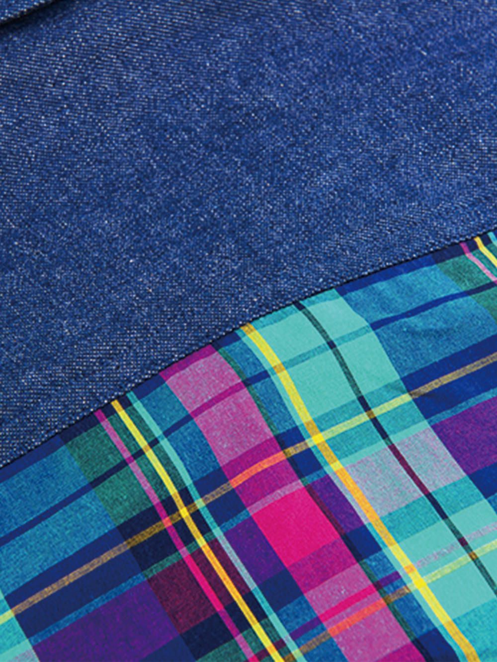 DENIM CHECK COMBI-SHIRT