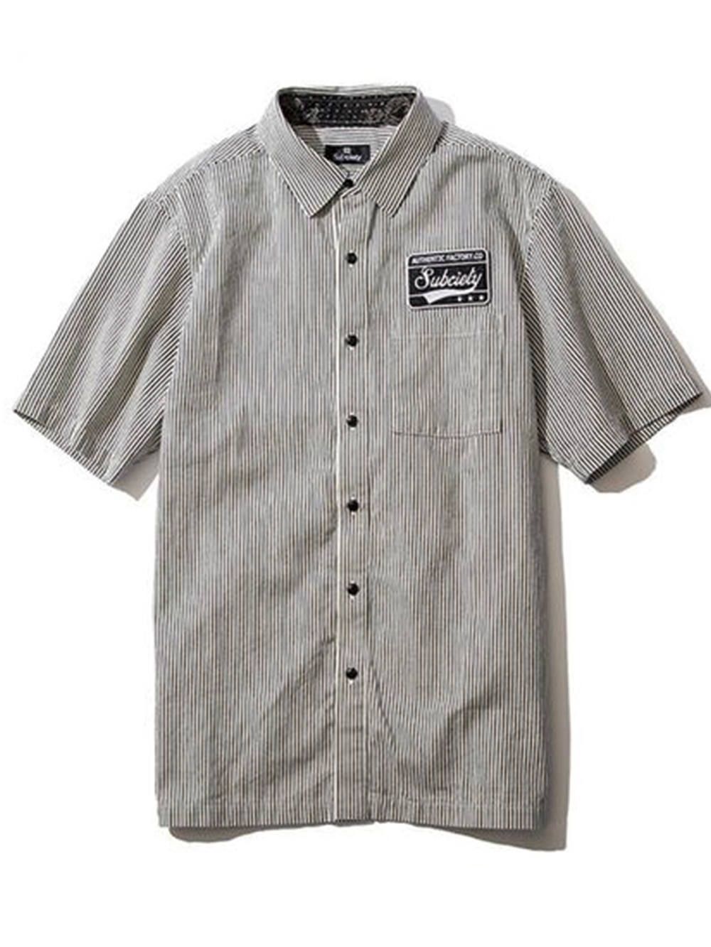 EMBLEM SHIRT S/S -STRIPE-