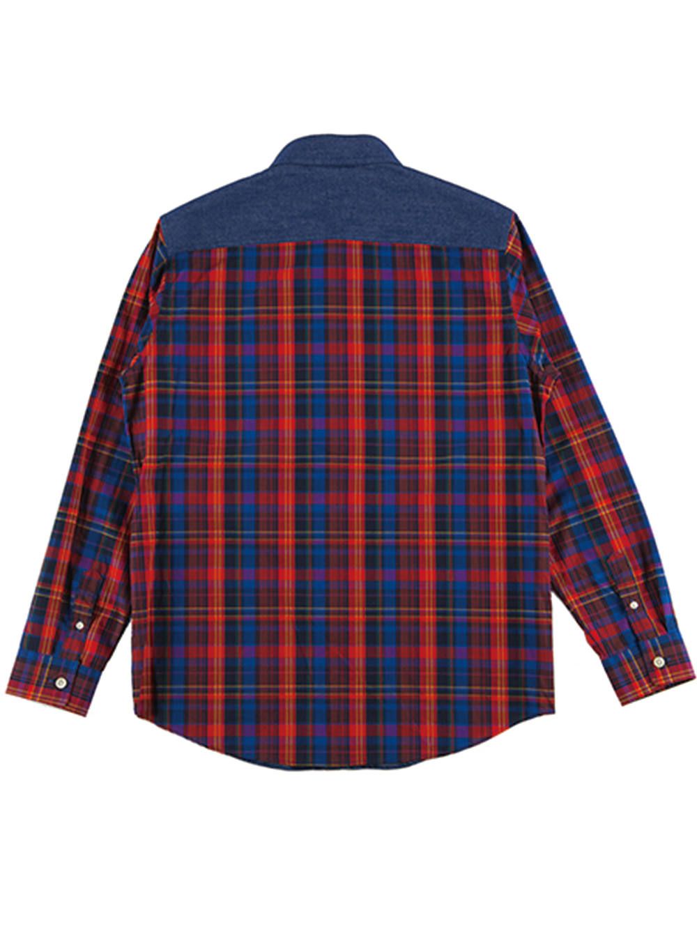 DENIM CHECK COMBI-SHIRT