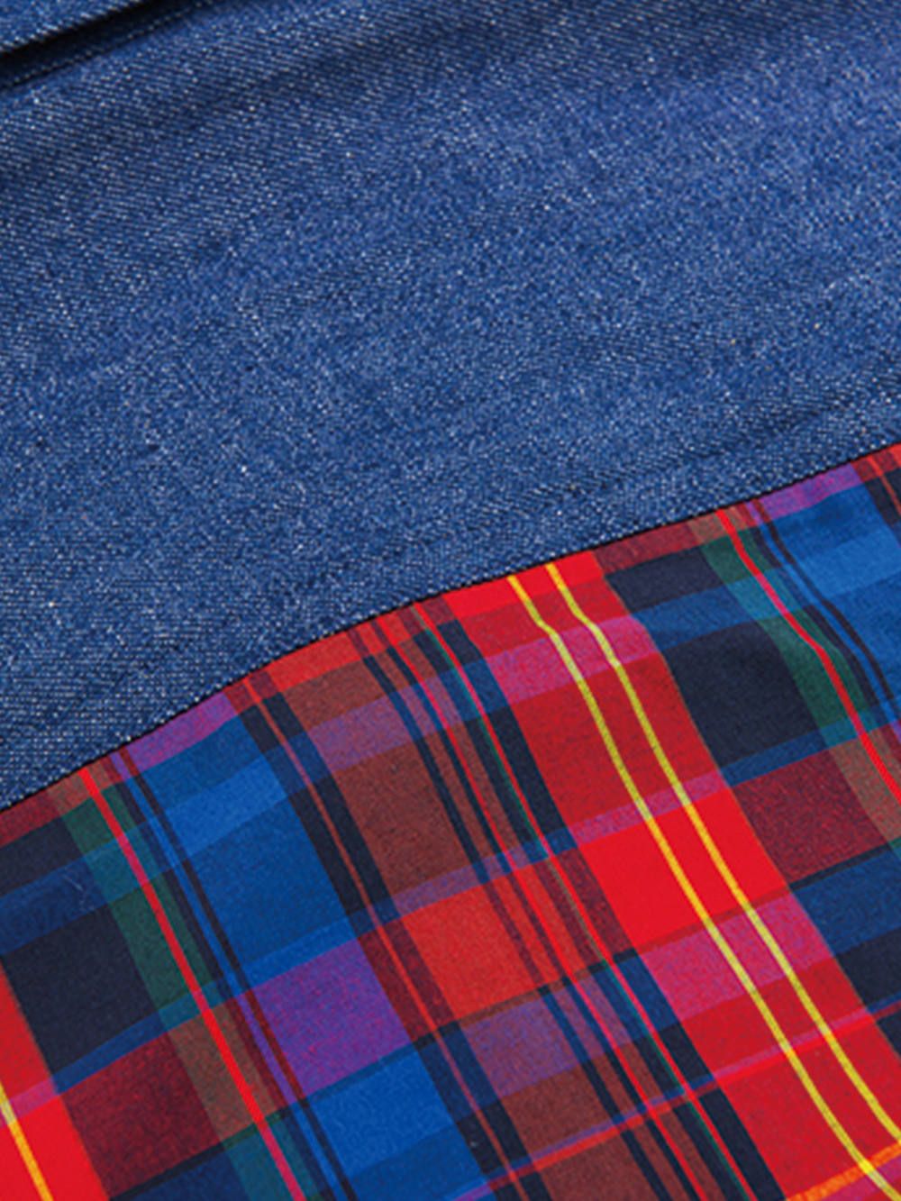 DENIM CHECK COMBI-SHIRT