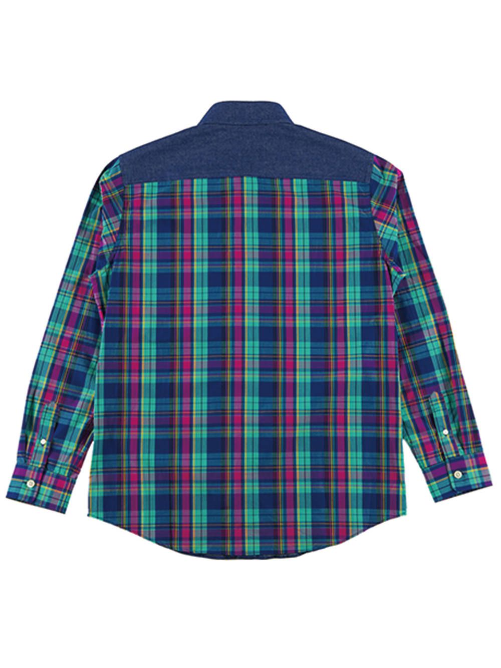 DENIM CHECK COMBI-SHIRT