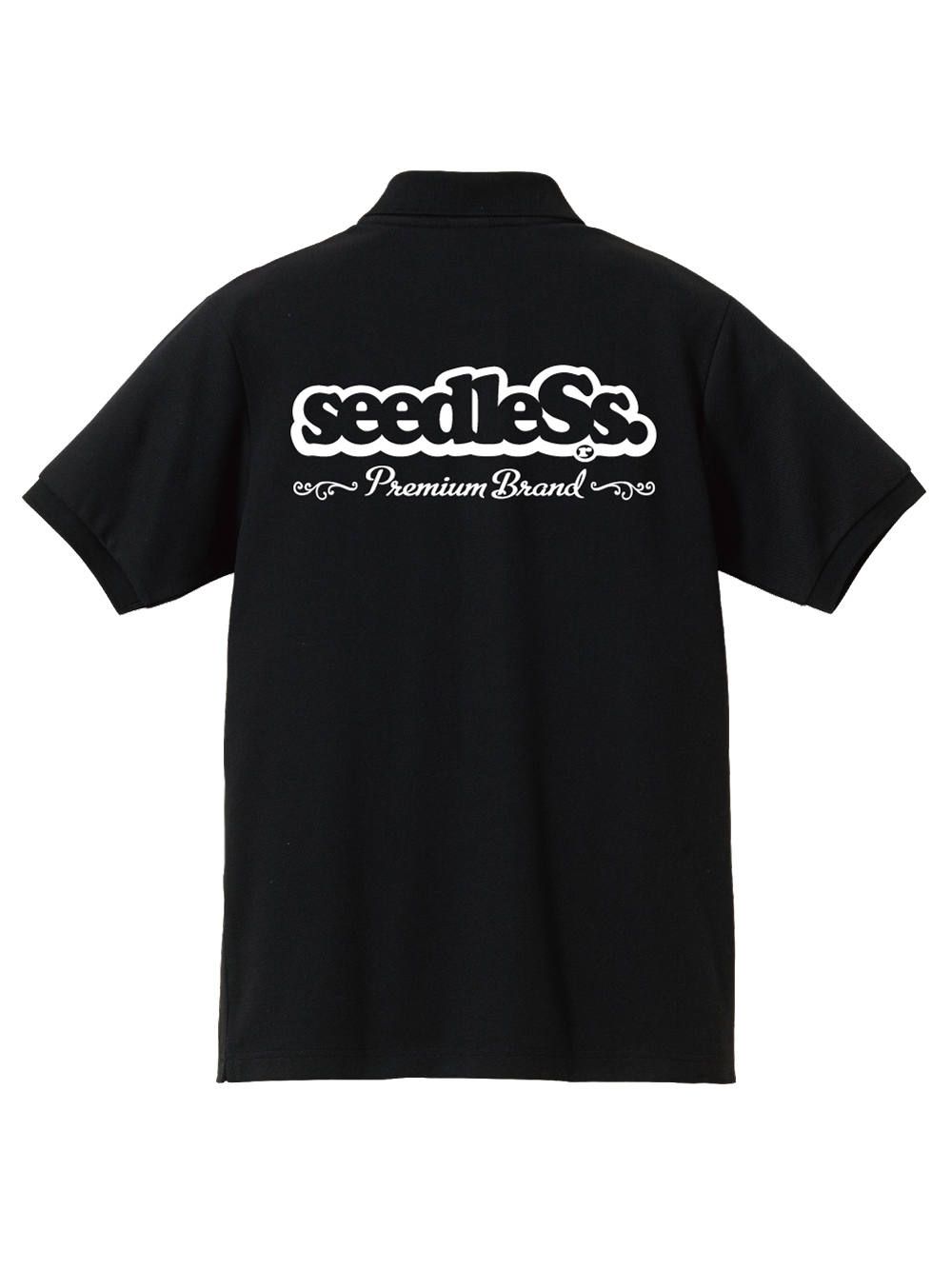 premium brand back print polo
