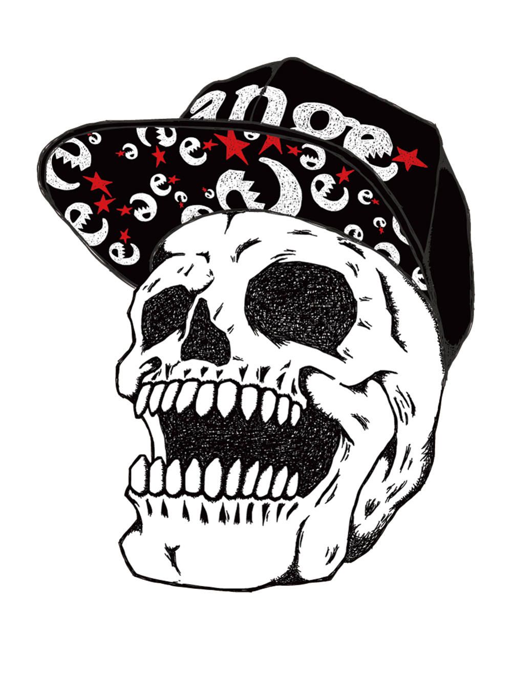 snap back skull s/s T
