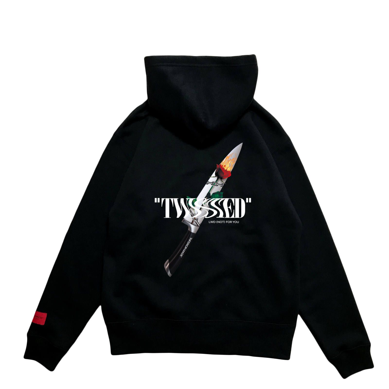 -TWISTED- FRONT ZIP HOODIE