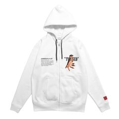 -TWISTED- FRONT ZIP HOODIE