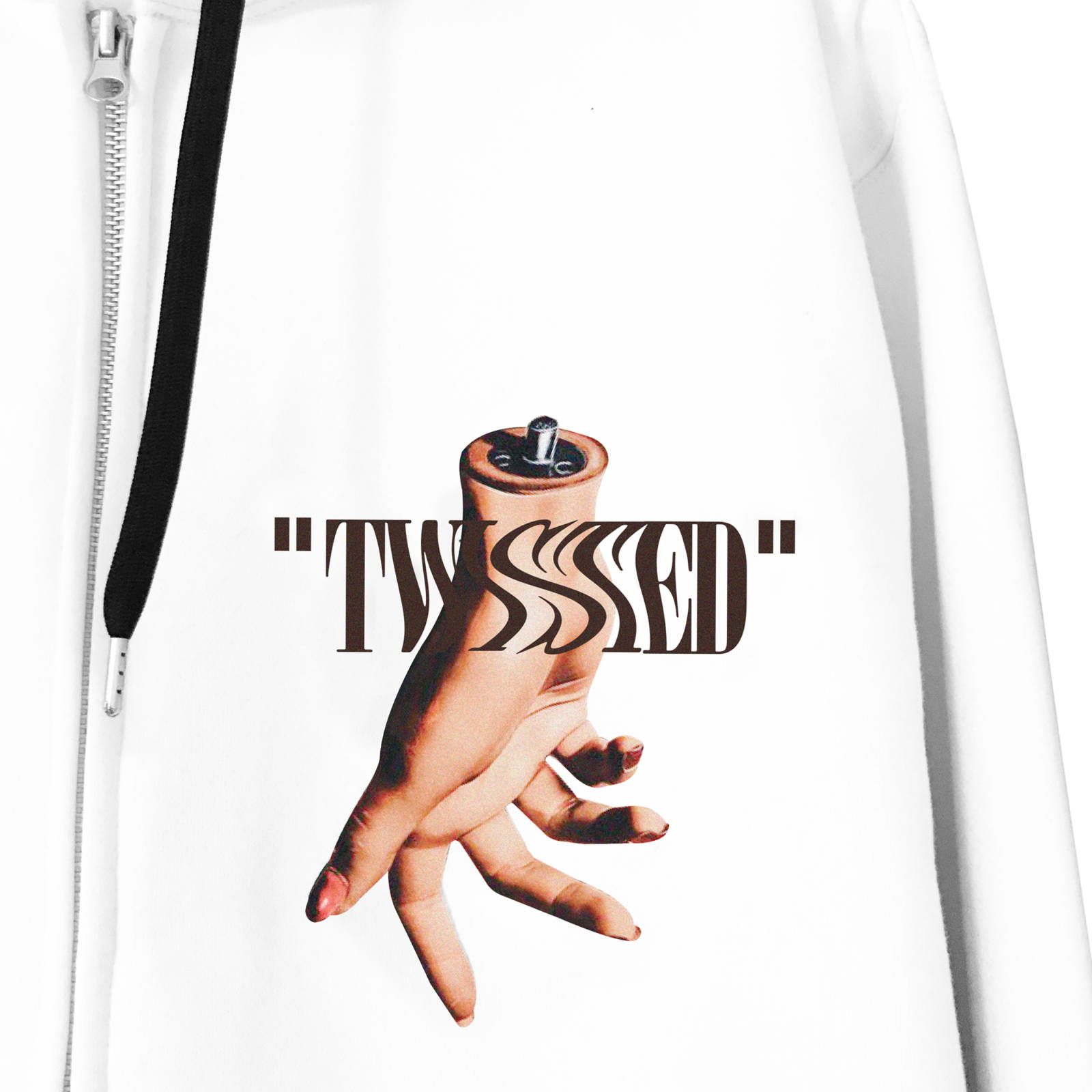 -TWISTED- FRONT ZIP HOODIE
