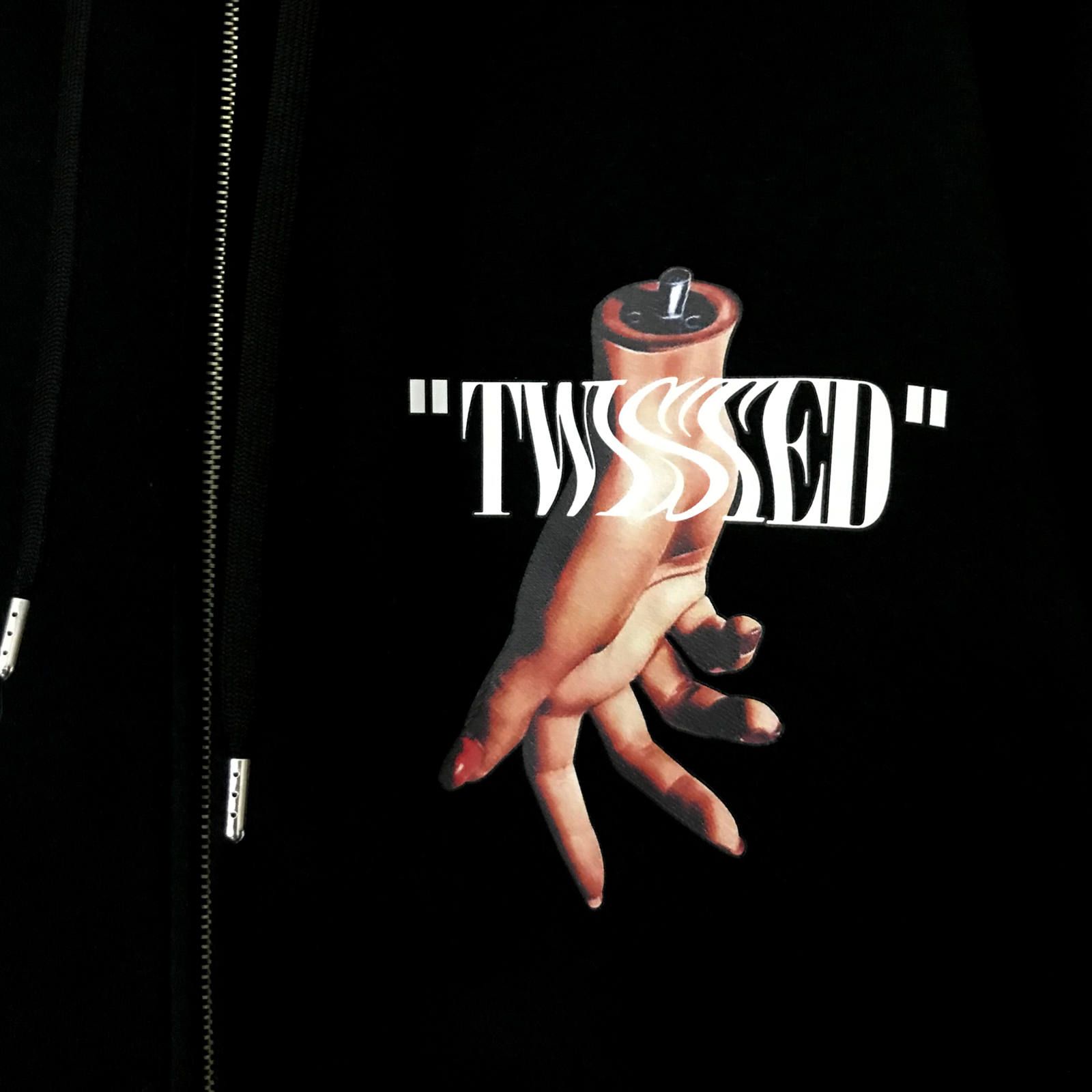 -TWISTED- FRONT ZIP HOODIE