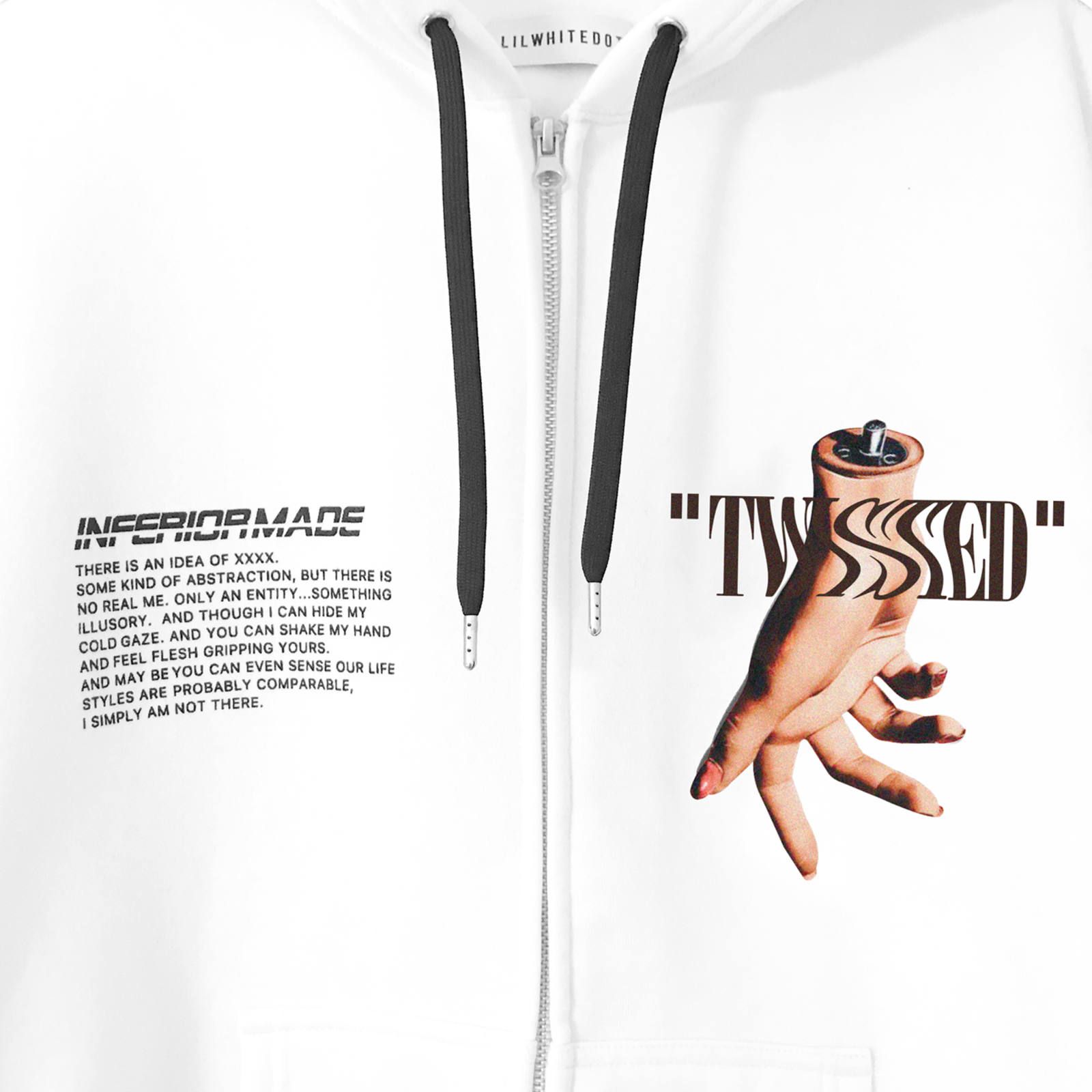 -TWISTED- FRONT ZIP HOODIE