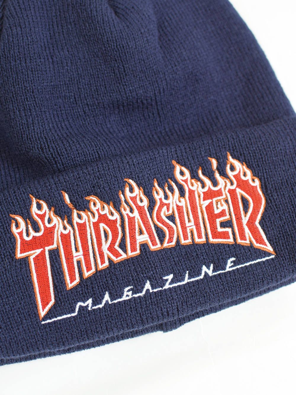 FLAME LOGO 平編みビーニー