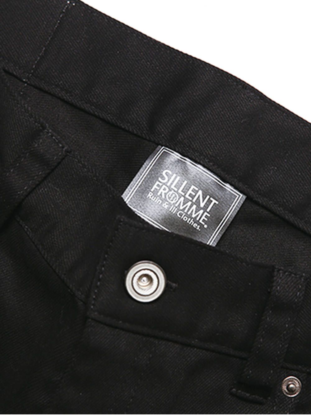 EBONY -Damaged Side Zip Skinny-