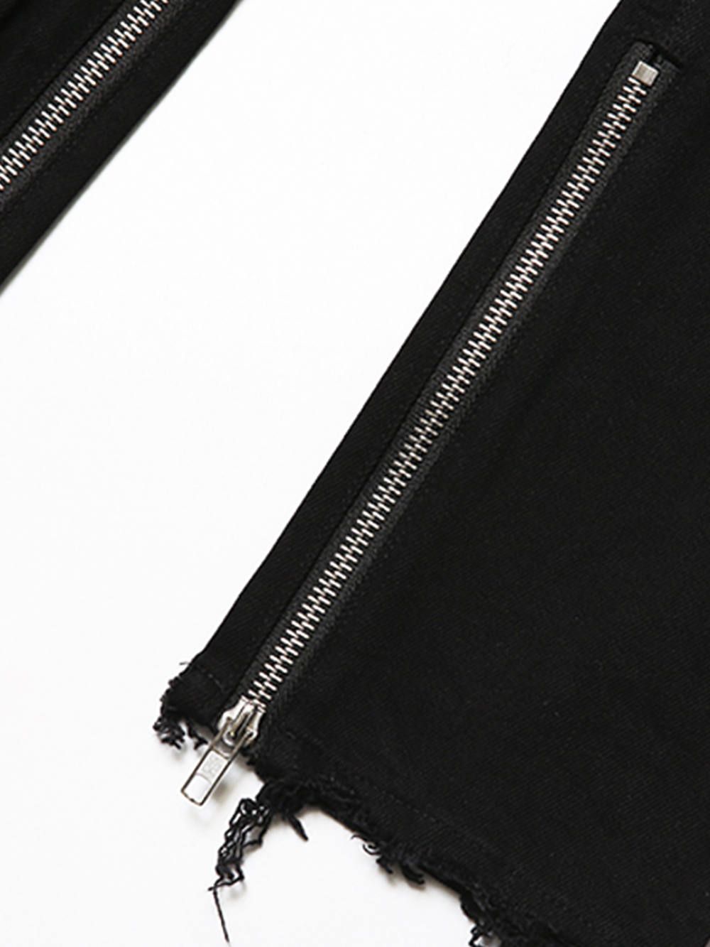 EBONY -Damaged Side Zip Skinny-