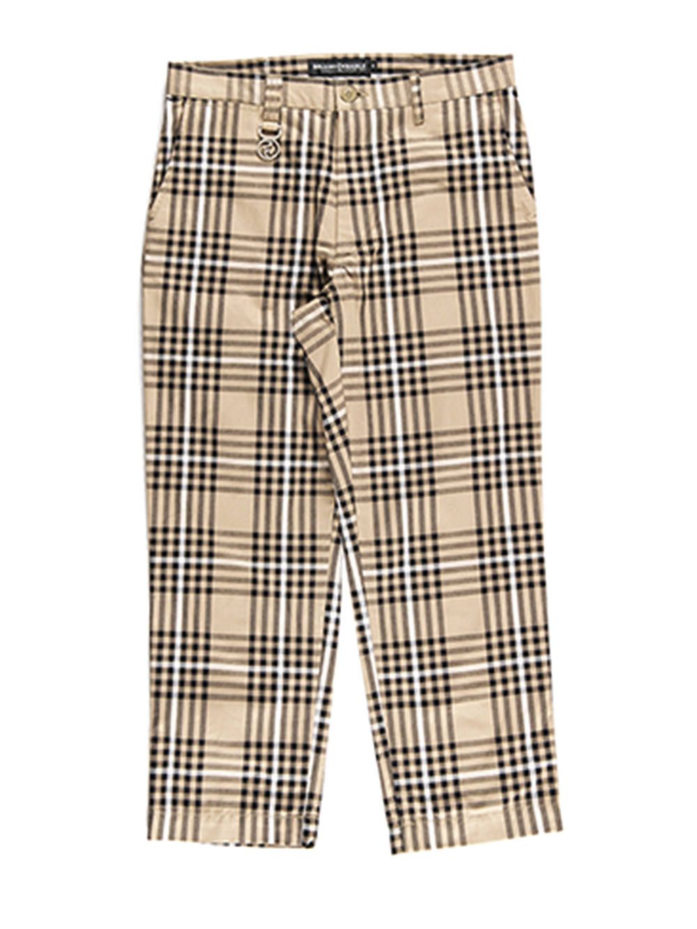 WIDE CHECK-PANTS