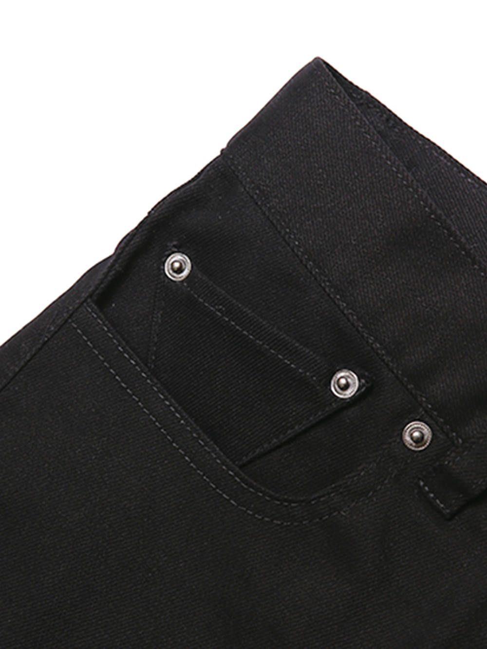 EBONY -Damaged Side Zip Skinny-