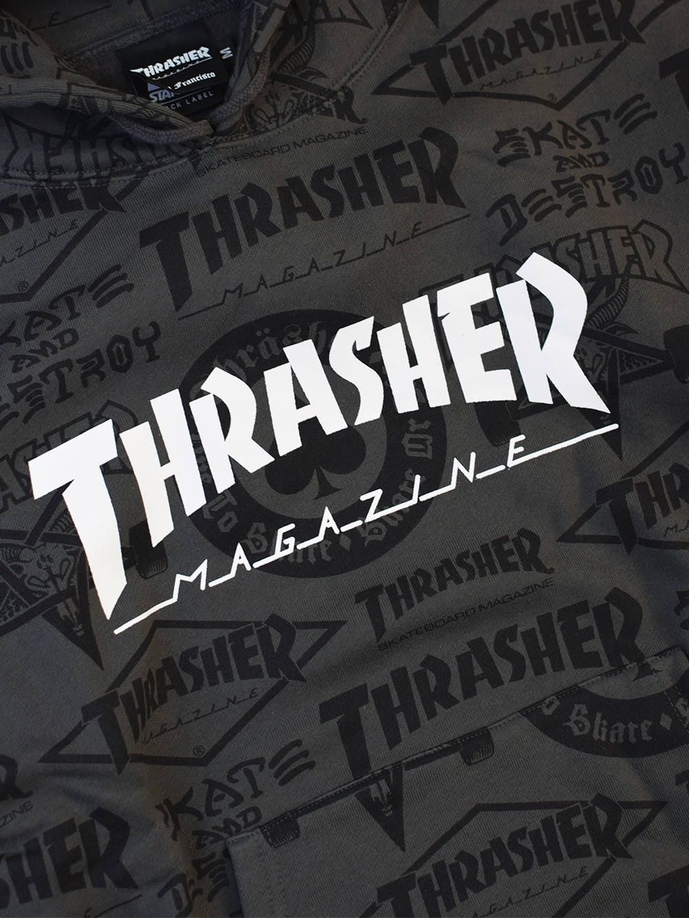 THRASHER×STARTER BLACK LABEL ALLOVER HOODIE