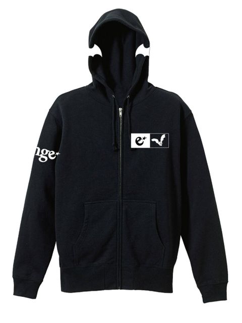 rg bat print zip hoody