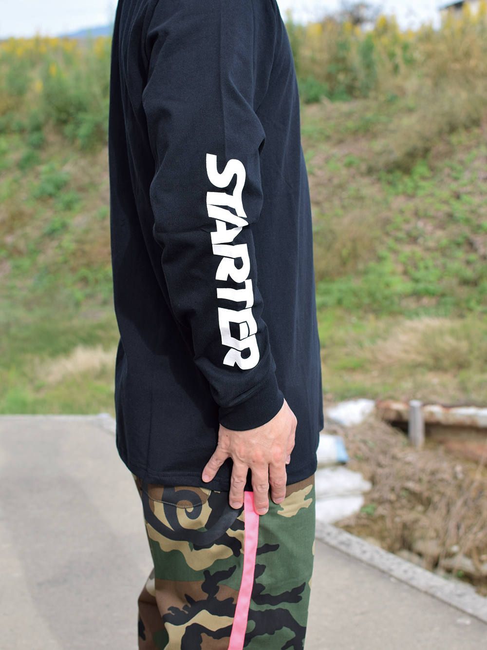 THRASHER×STARTER BLACK LABEL L/S T