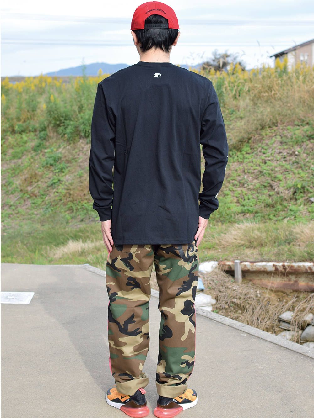 THRASHER×STARTER BLACK LABEL L/S T