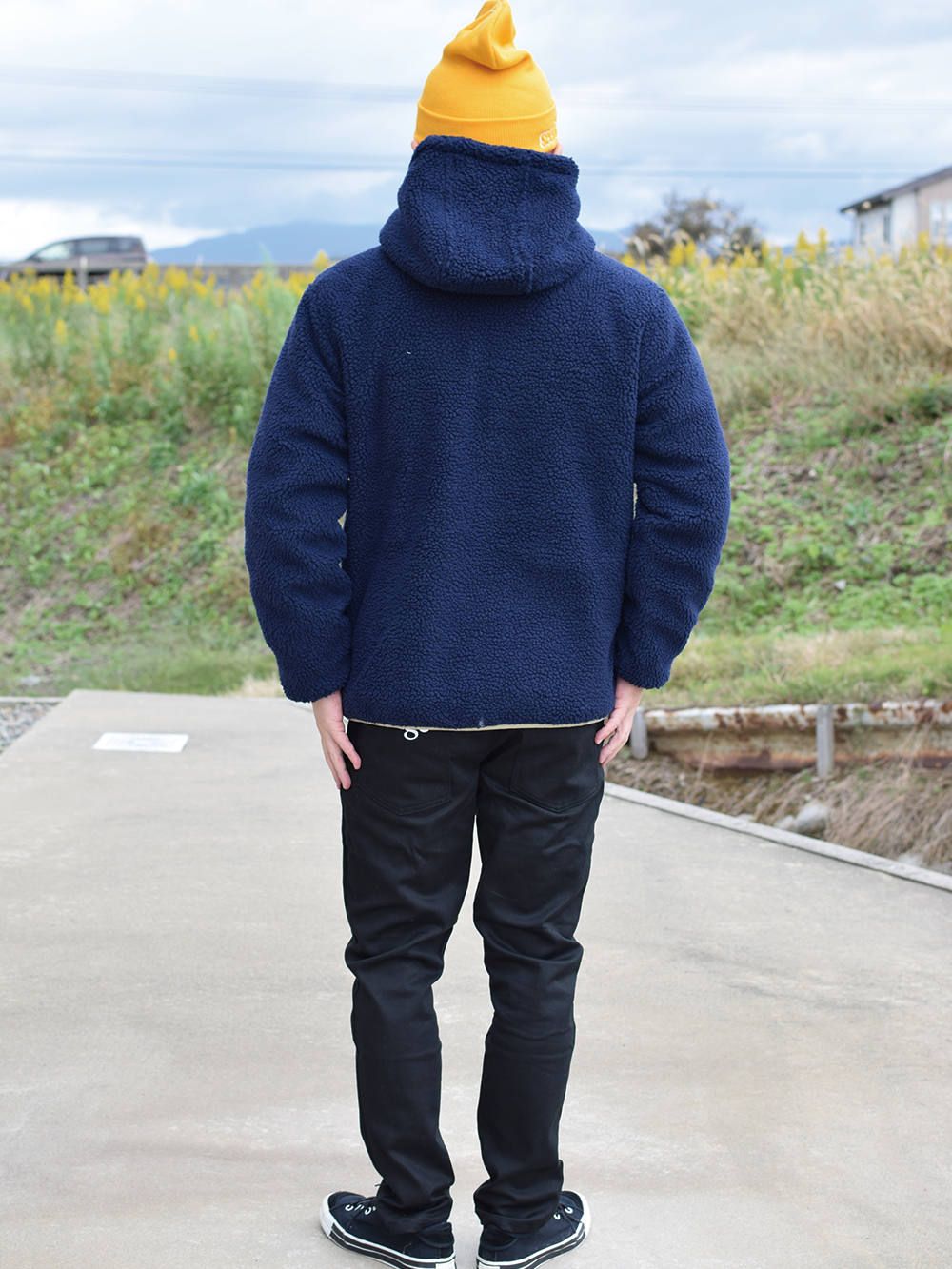 rg reversible boa hoody jkt