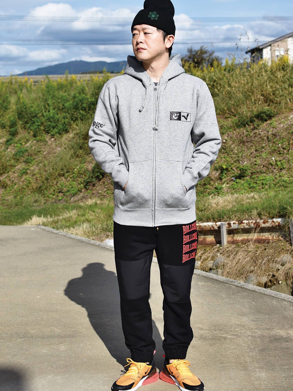 rg bat print zip hoody
