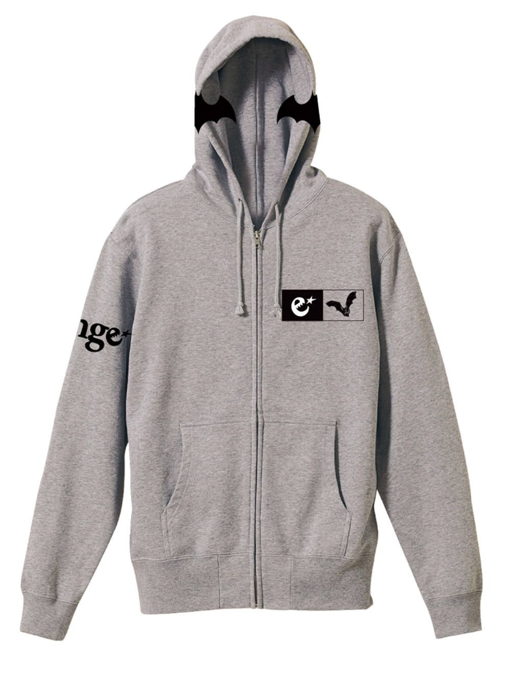rg bat print zip hoody