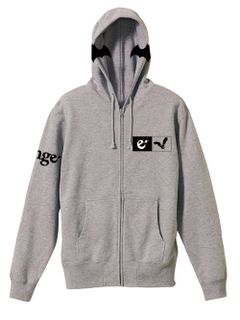 rg bat print zip hoody