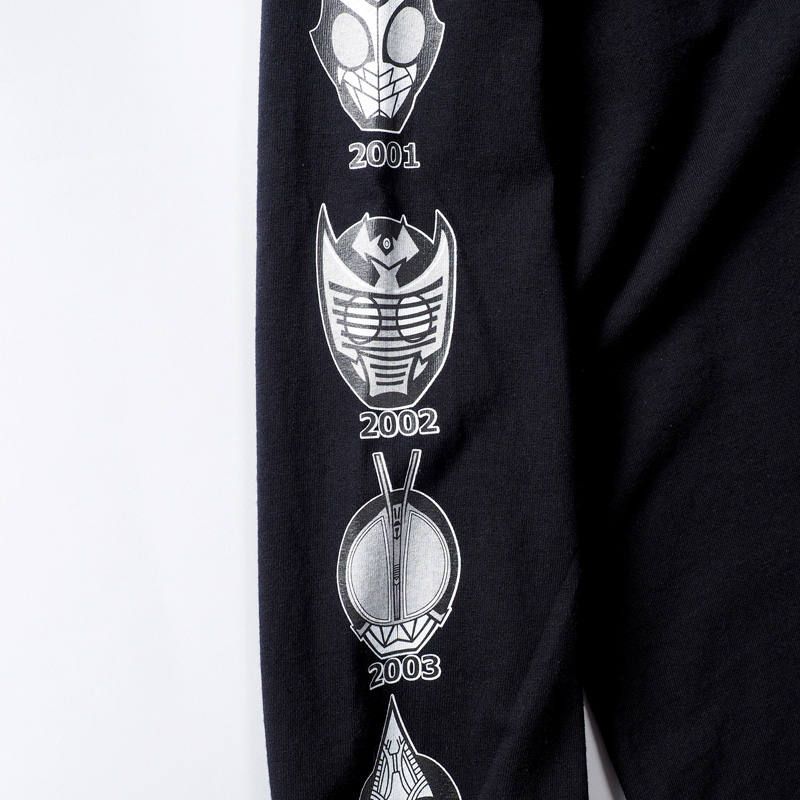 [PDSx仮面ライダー] 平成ライダー顔ロンTEE(2000〜2009ver.)