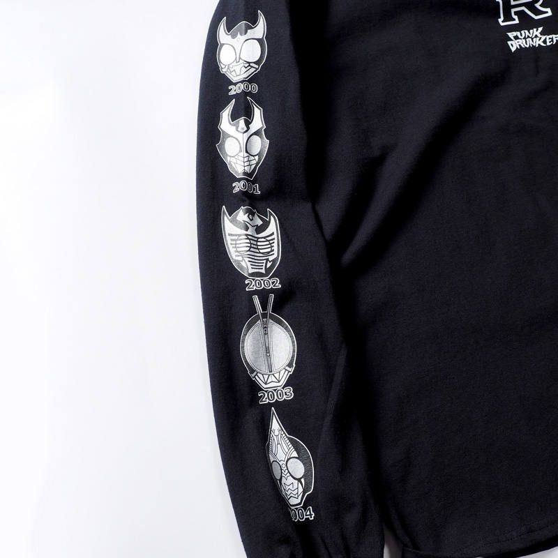 [PDSx仮面ライダー] 平成ライダー顔ロンTEE(2000〜2009ver.)