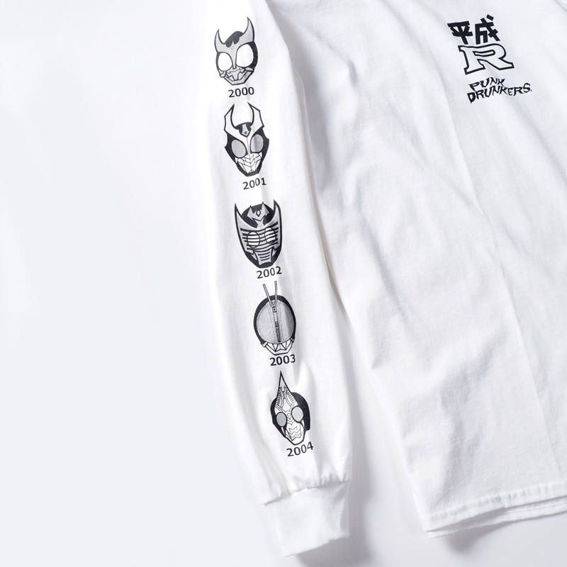 [PDSx仮面ライダー] 平成ライダー顔ロンTEE(2000〜2009ver.)
