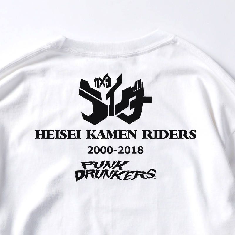 [PDSx仮面ライダー] 平成ライダー顔ロンTEE(2000〜2009ver.)