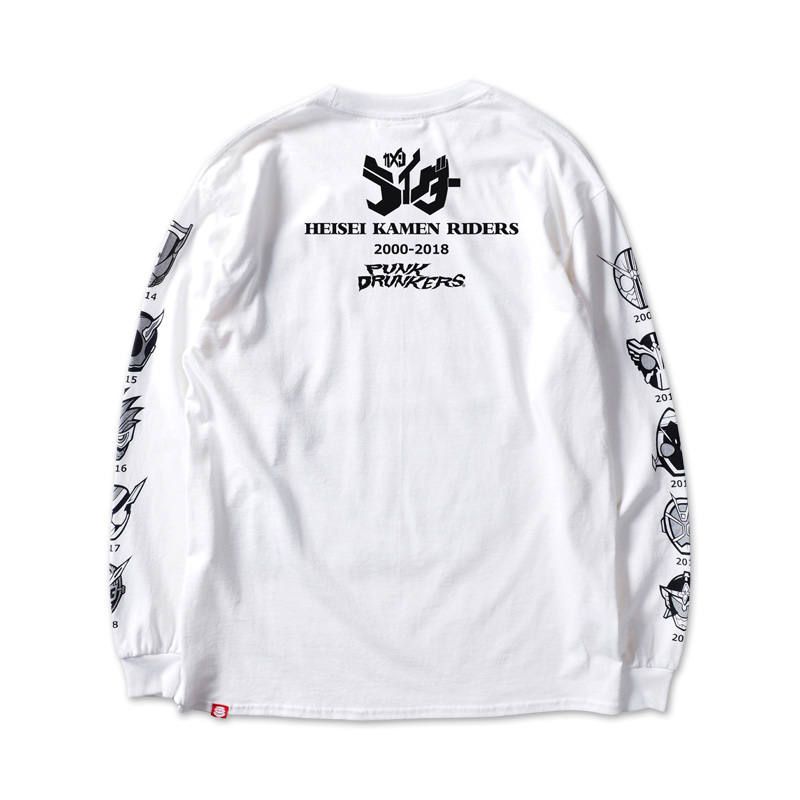 [PDSx仮面ライダー] 平成ライダー顔ロンTEE(2009〜2018ver.)