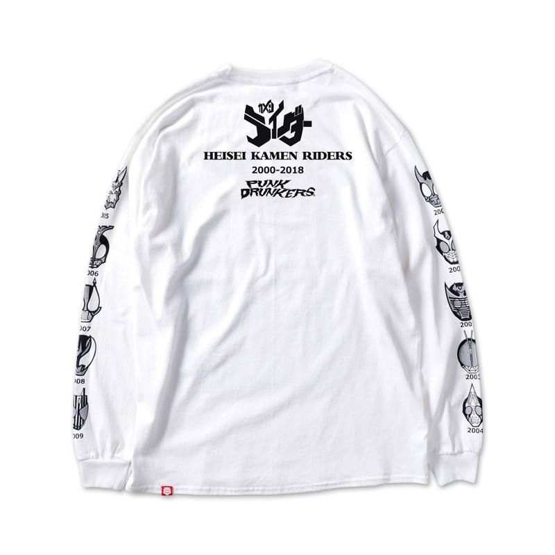 [PDSx仮面ライダー] 平成ライダー顔ロンTEE(2000〜2009ver.)