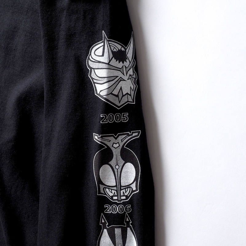 [PDSx仮面ライダー] 平成ライダー顔ロンTEE(2000〜2009ver.)