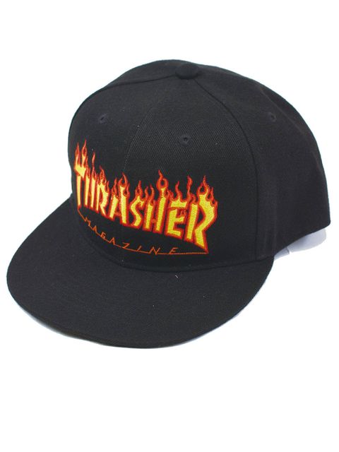 FLAME LOGO ポリエステルサージ平ツバキャップ