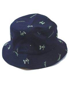 GONZ ART総柄プリント ツイルバケットハット