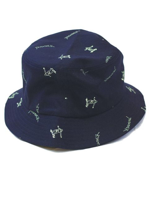 GONZ ART総柄プリント ツイルバケットハット