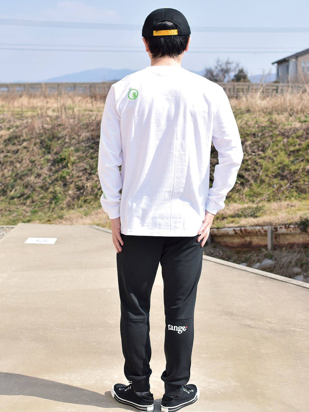 Green gradation crest L/S tee