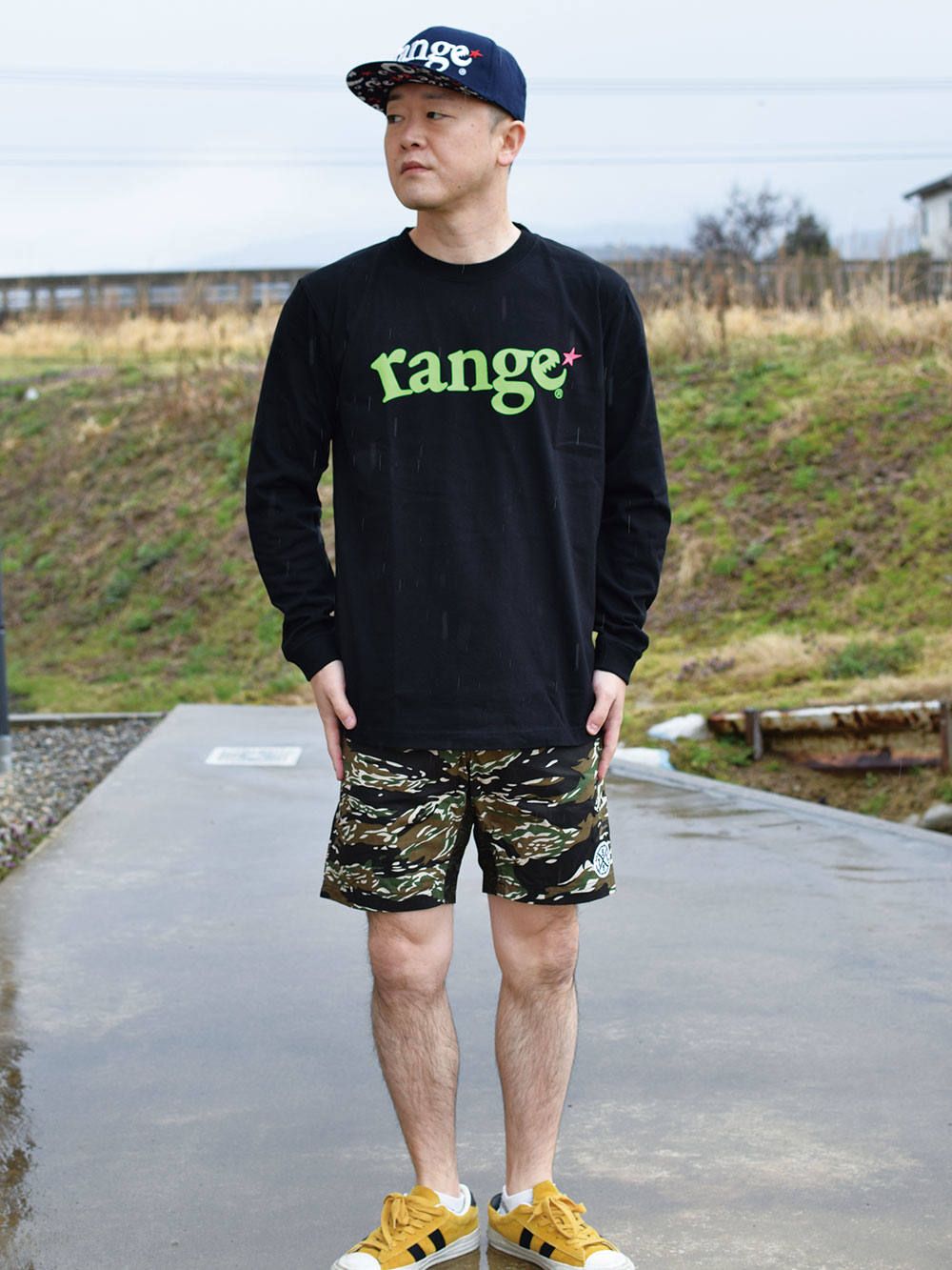 range fluorescence logo L/S tee