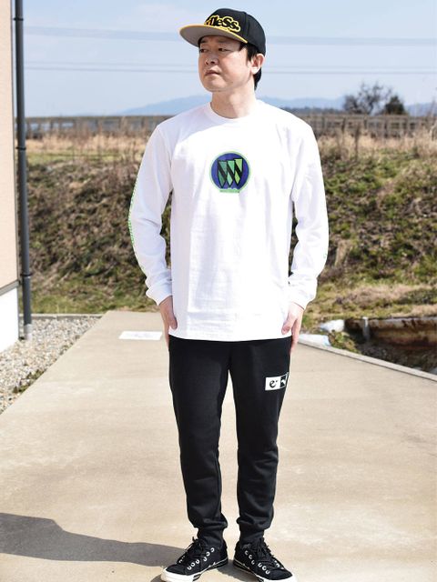 Green gradation crest L/S tee