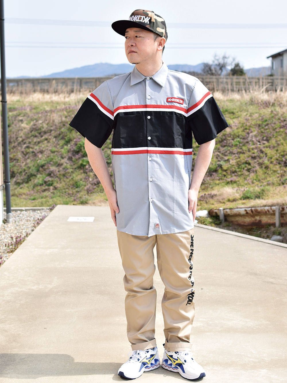 WORK SHIRTS :AMA MOTORS(US BODY Big silhouette)