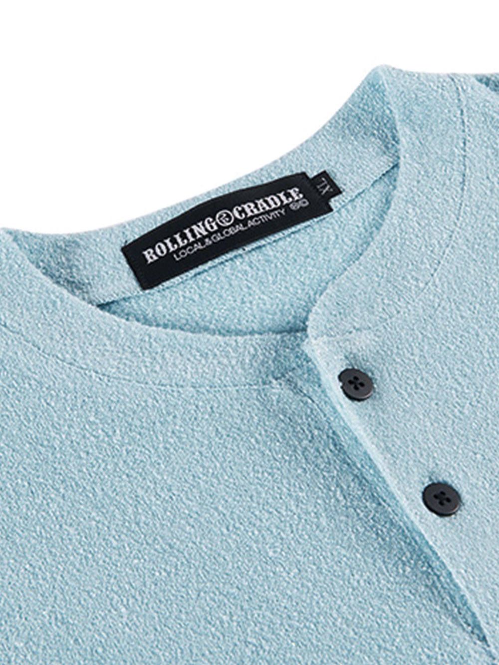 HENLEY NECK-TEE