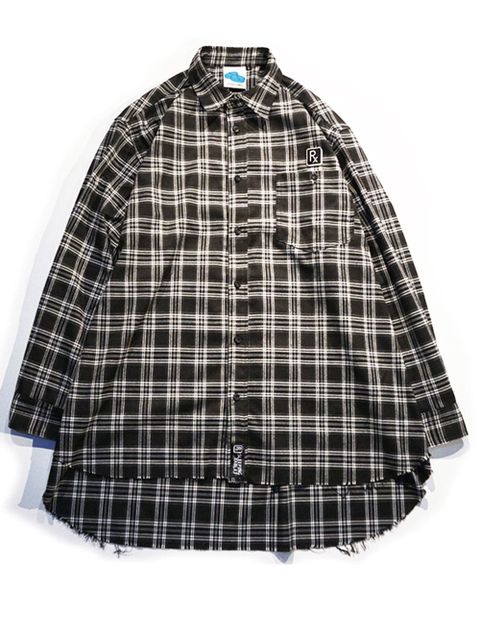 17 [ FRAYED HEM LOOSE SHIRTS ]