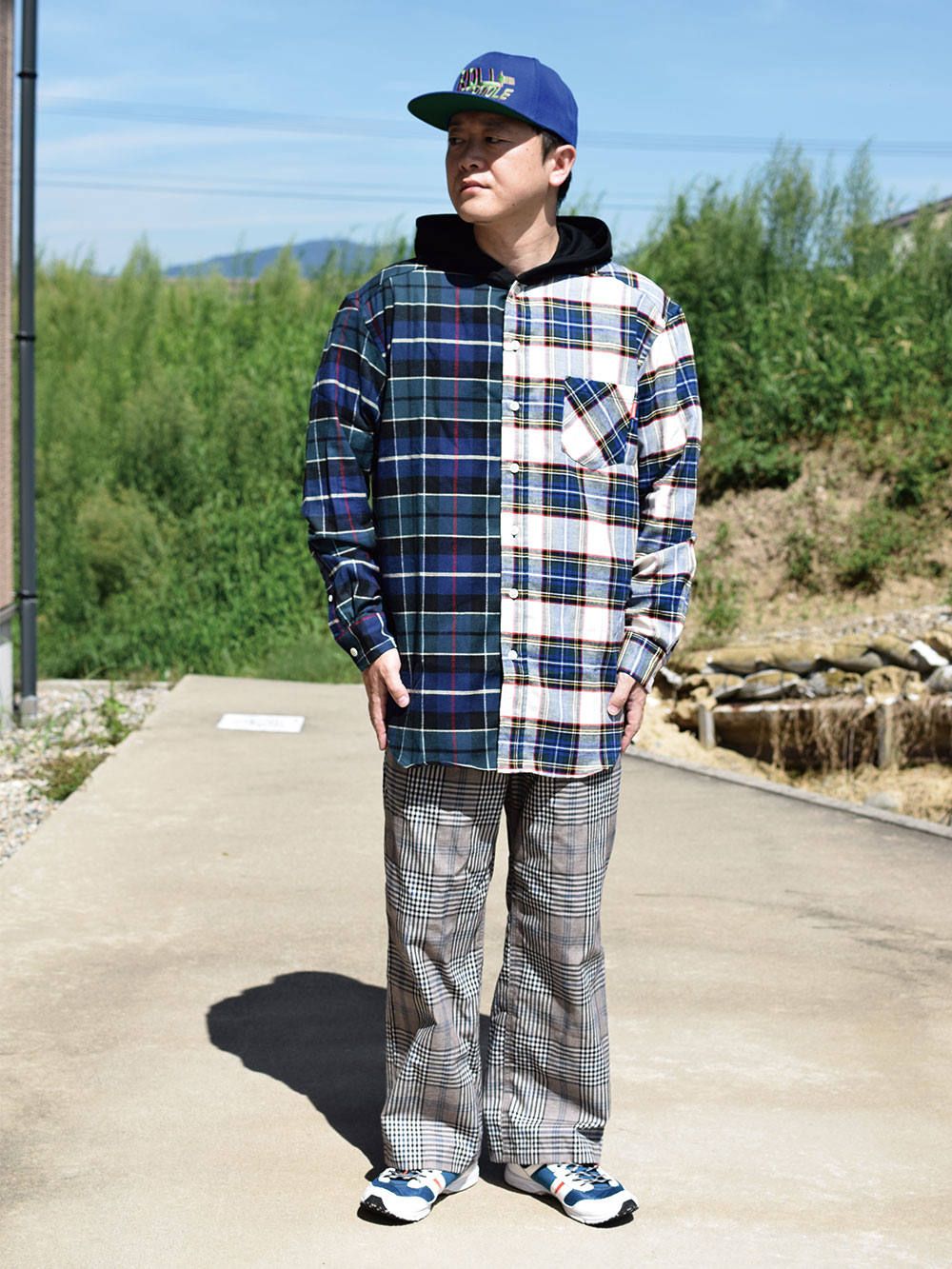 2TONE HOODED SHIRT