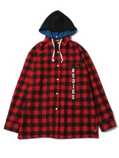 MIGHTY CHECK HOOD-SHIRTS