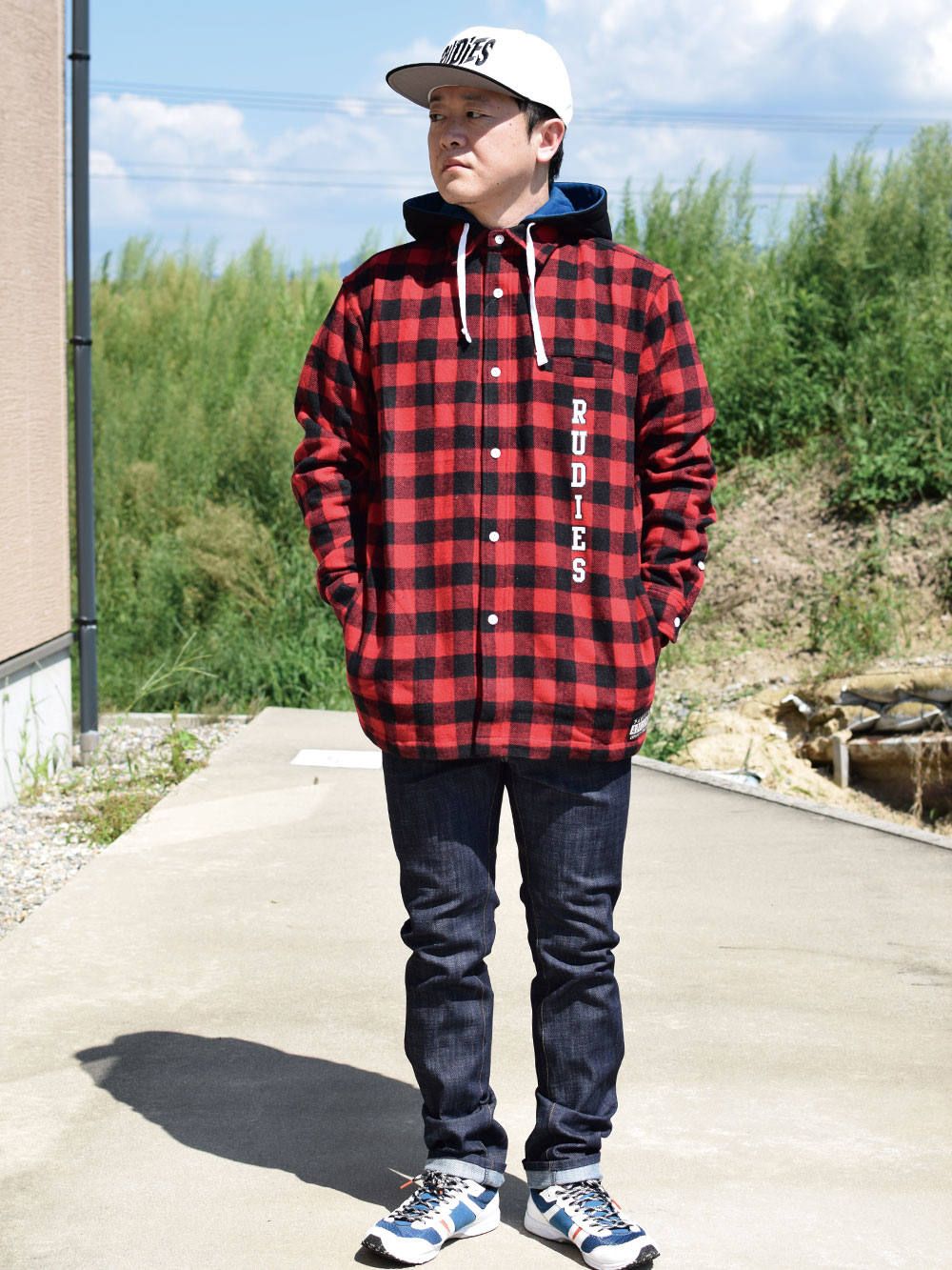 MIGHTY CHECK HOOD-SHIRTS