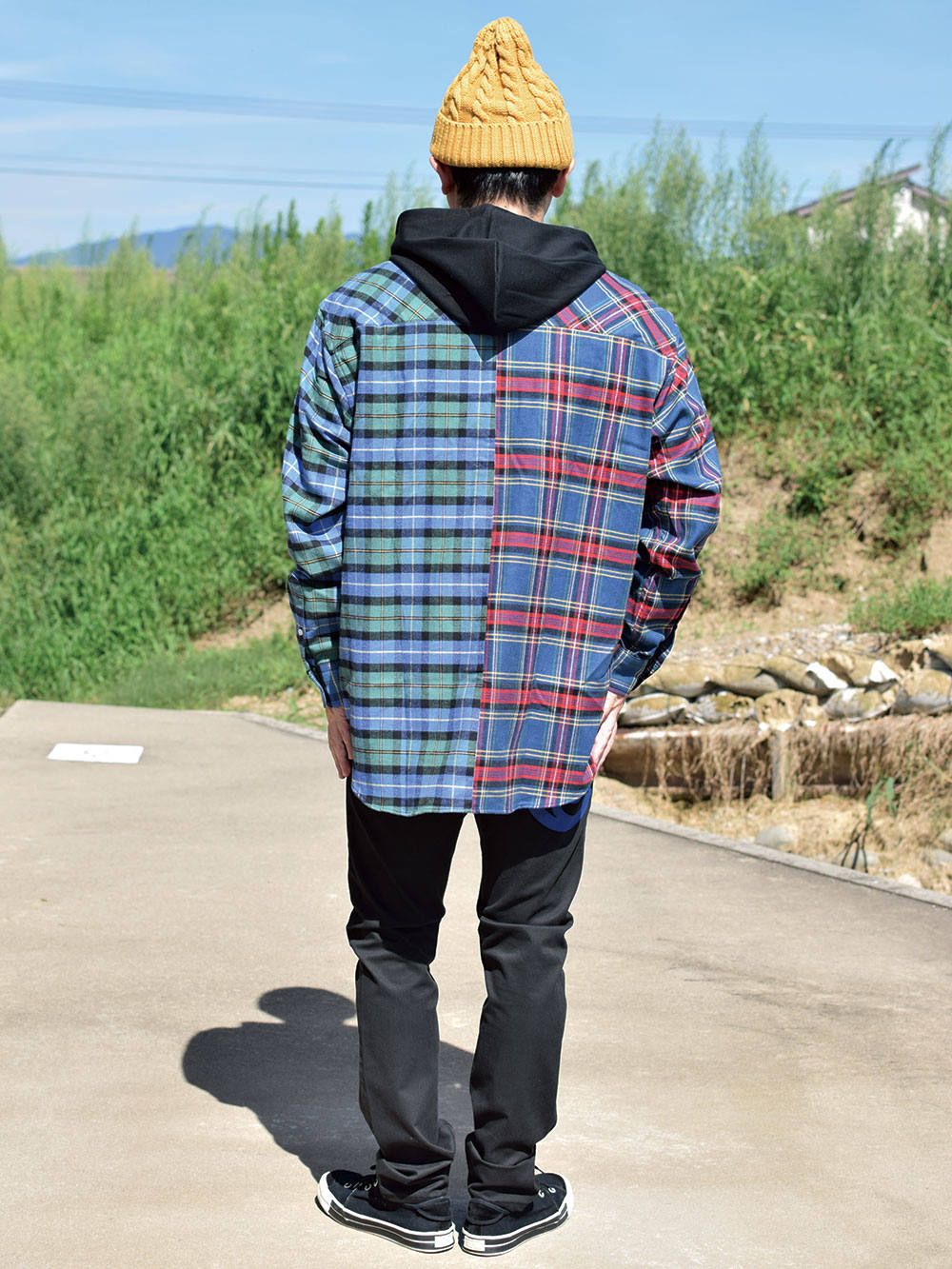 2TONE HOODED SHIRT