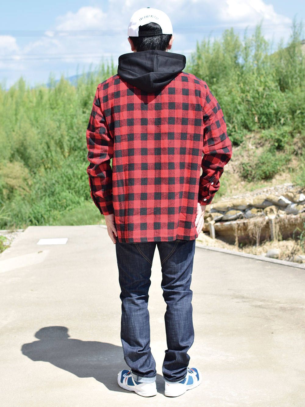 MIGHTY CHECK HOOD-SHIRTS