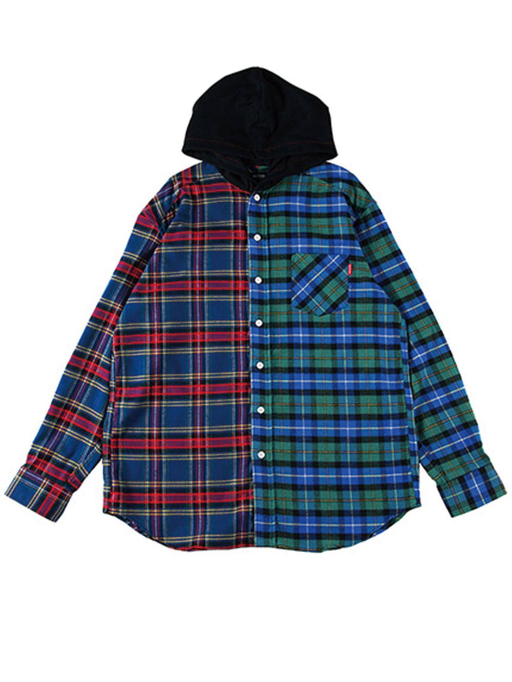 2TONE HOODED SHIRT