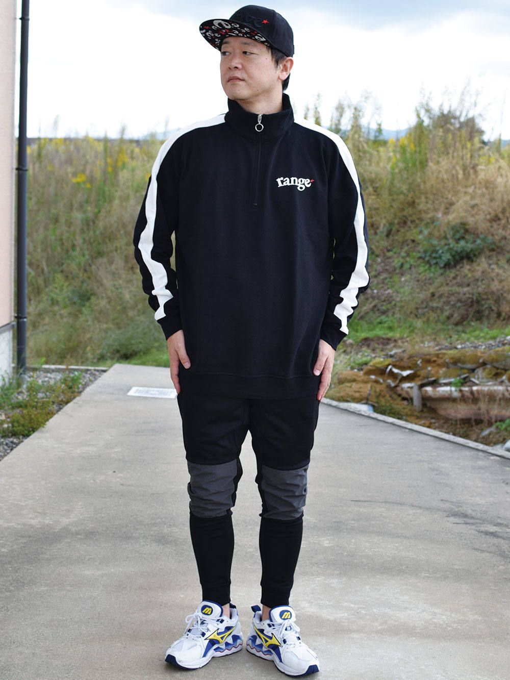 rg stand half zip crew