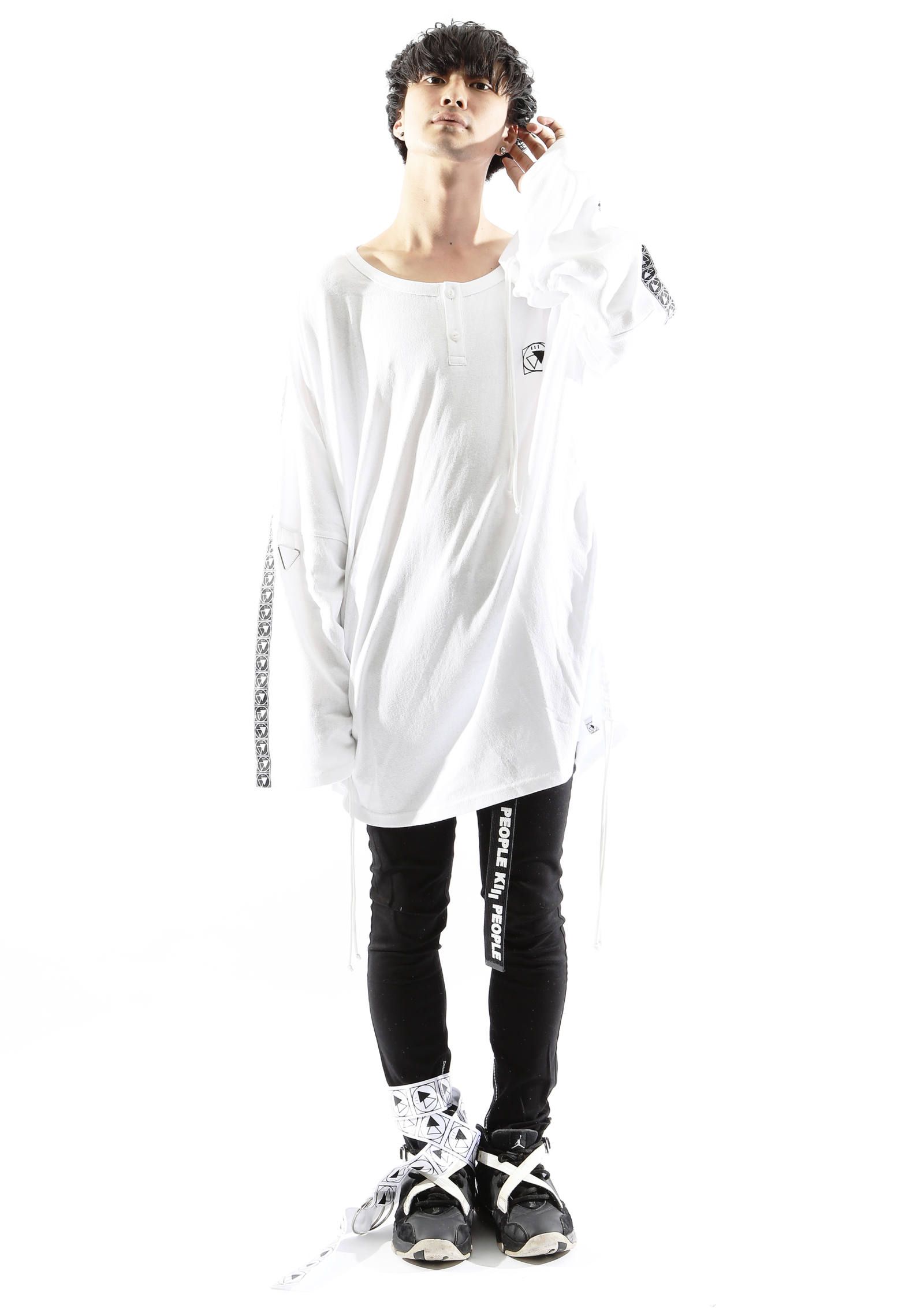CLOUD -Henley Neck Drawstring Cutsew-