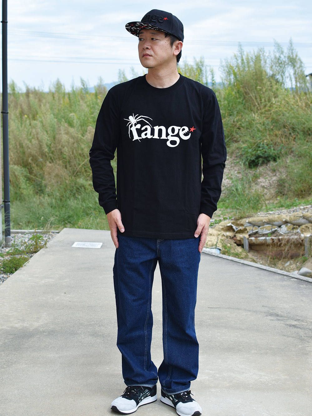 rg spider's logo and web LS tee